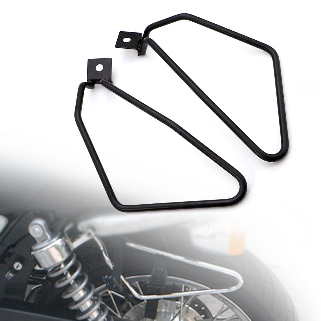 New Black Metal Saddle bag Support Bars Mount Bracket for Harley Sportster XL883 Q