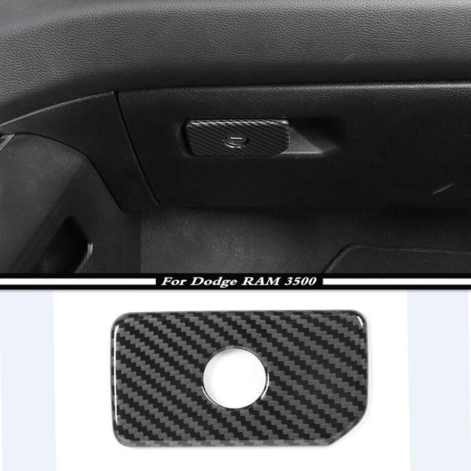 For 2019-2022 for Dodge for RAM 3500 Carbon Fiber Interior Glove Box Handle Cover Trim v