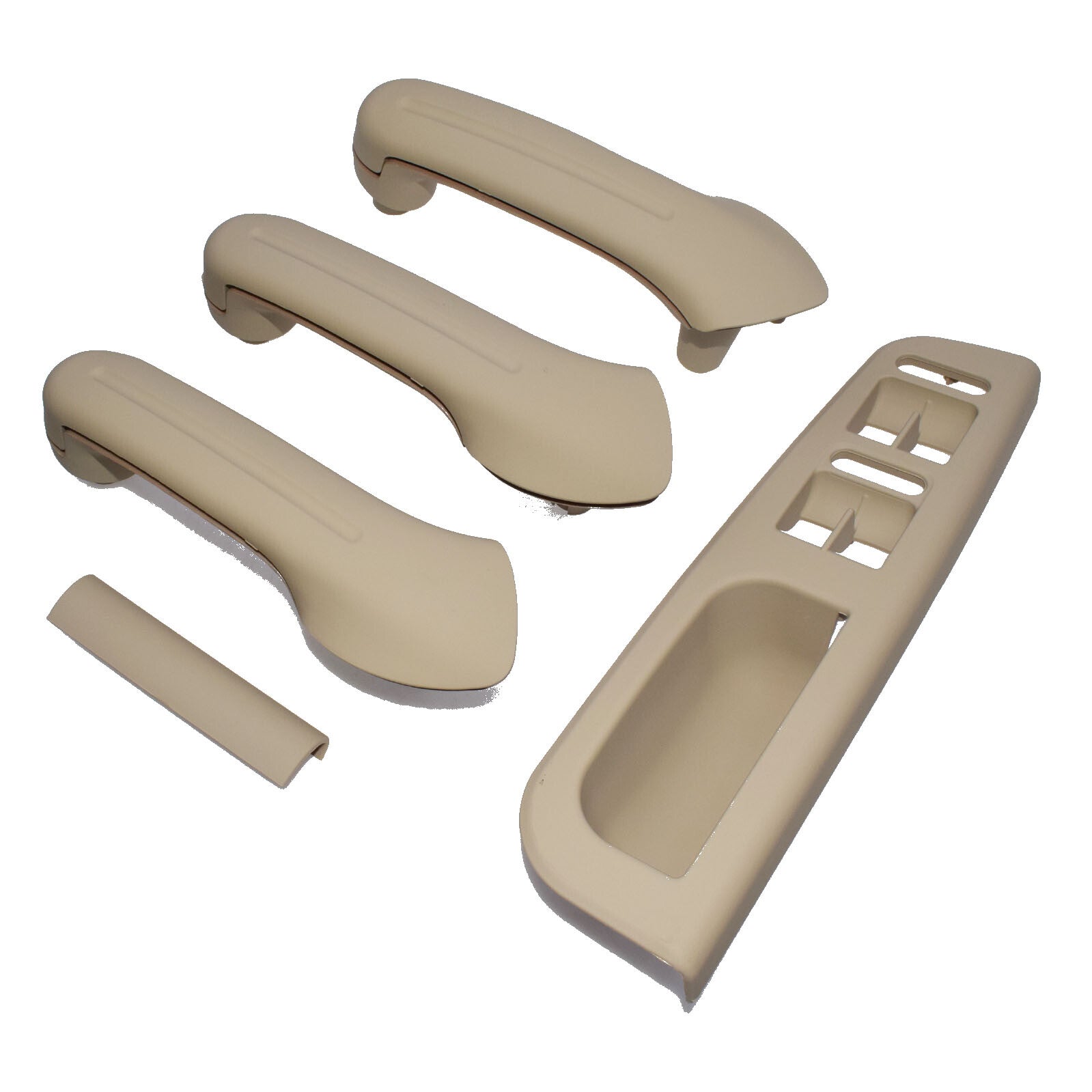 for for VW for Golf MK4 Beige Inner Door Grab Handle Cover Switch Bezel Trim 5 pcs New - v