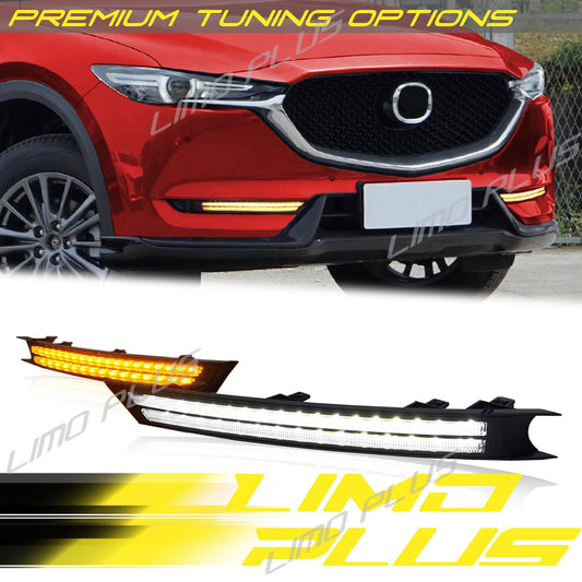 LED Front Bumper Fog Light Daytime Running Lamps DRL for for Mazda CX-5 CX5 17-21 v