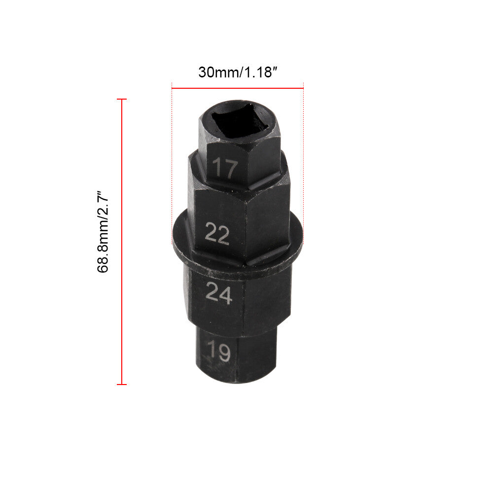 Black Motorcycle Front Rear Wheel Spindle Drive Socket Tool 17 19 22 24 mm axle Q