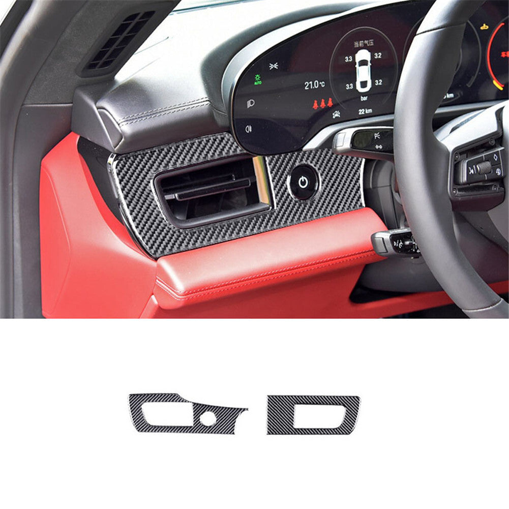 10X Carbon Fiber Dashboard Panel Cover Trim for Porsche Taycan 2019-2022 Type B