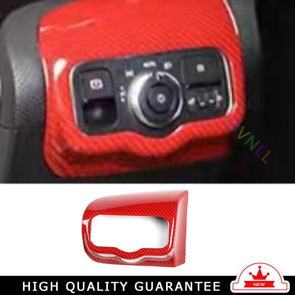 Headlight Button Frame Cover Trim for Mercedes-Benz AMG35 19-21 Red Carbon Fiber
