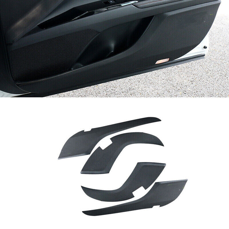 for Toyota for Camry 2018-2022 Carbon Fiber PU Inner Door Anti-Kick Panel Cover TRIM