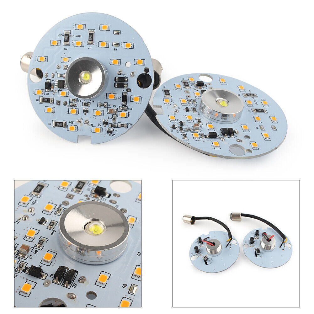 for Harley Touring WhiteYellow 1157 LED Turn Signal Light Daytime Running Lamp