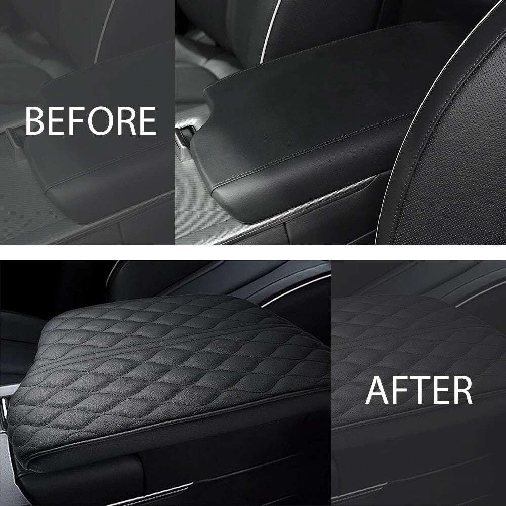Leather cover suitable for 20-25 for Hyundai Palisade center console armrest cushion, black. n