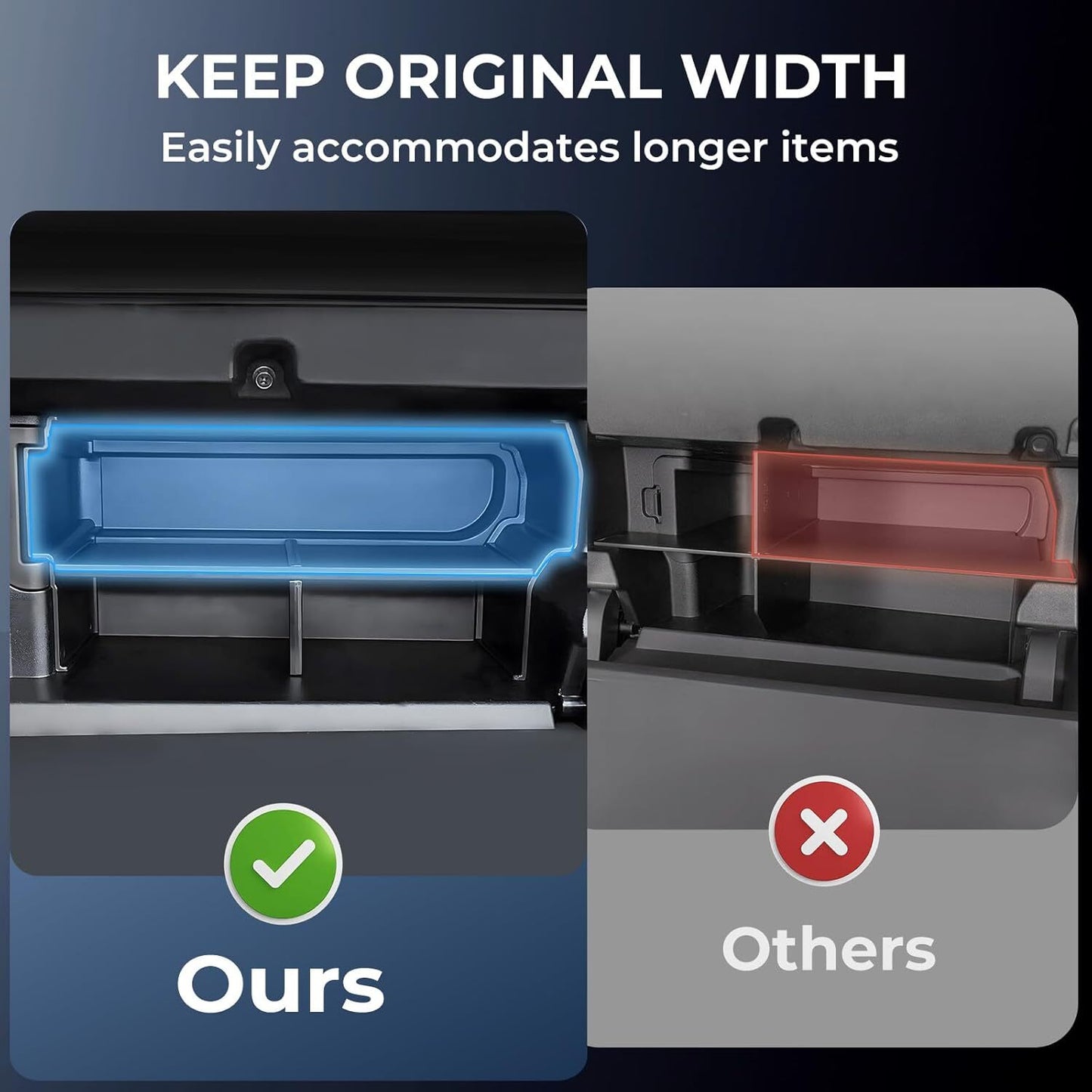 For 2024-2025 for Toyota Tacoma Cab Glove Box Insert Organizer Divider Compartment