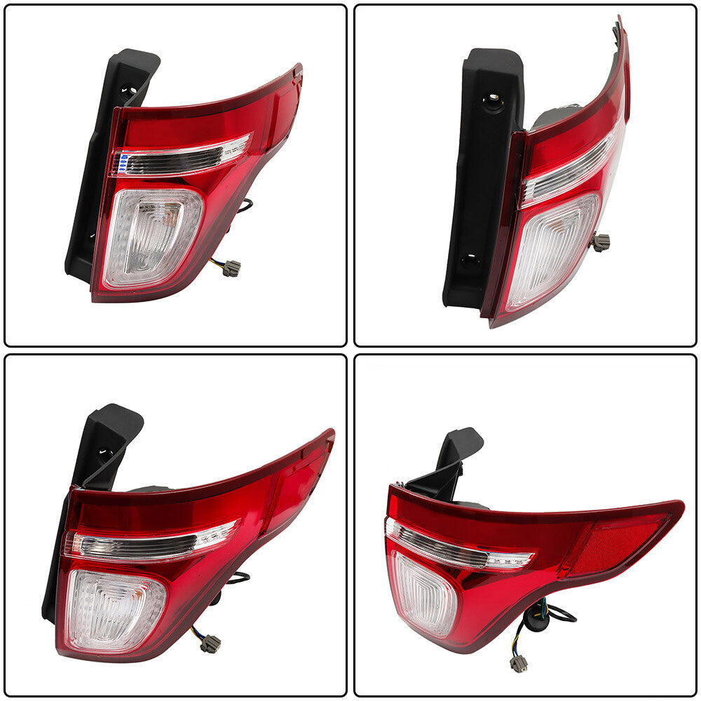 Red transparent passenger side taillights with halogen lights are available on Explorer 2011-2015 models. n