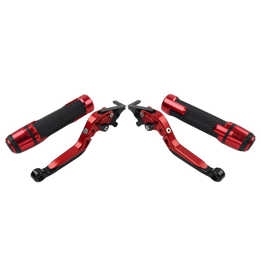 for Suzuki GSXR600/750 Folding Extendable Brake Clutch Levers Handlebar Grip Set Q