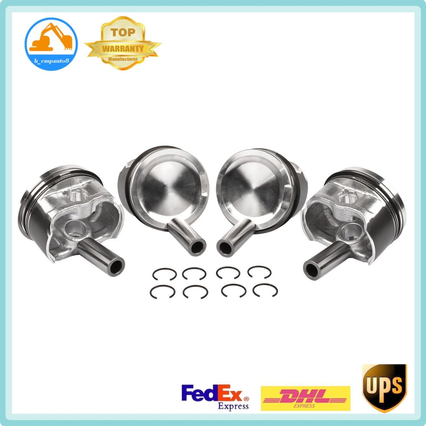 4pcs Pistons/Rings 06b107065n for Audi A3 A4 for VW EOS AWW AWP AUG AWM 1.8T Parts