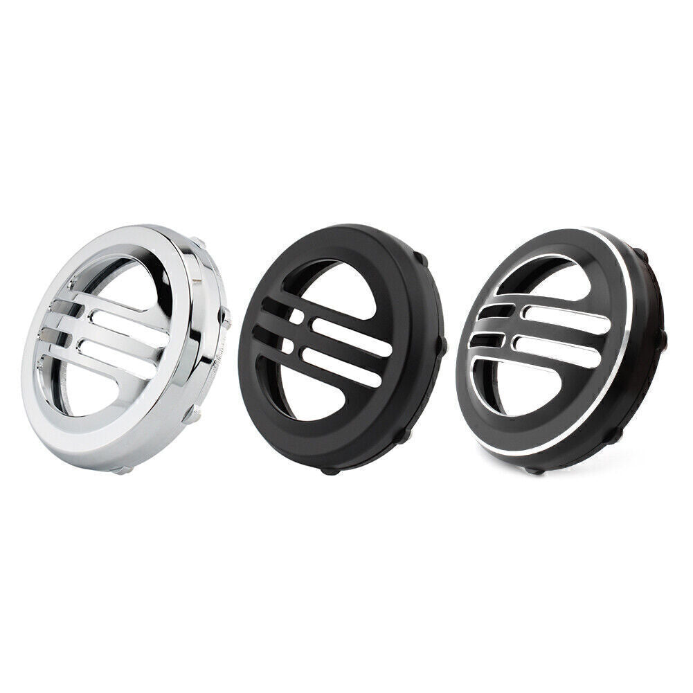 Universal Fit Bobber Decorative Cover Horn Cover Black Chrome Aluminum Alloy
