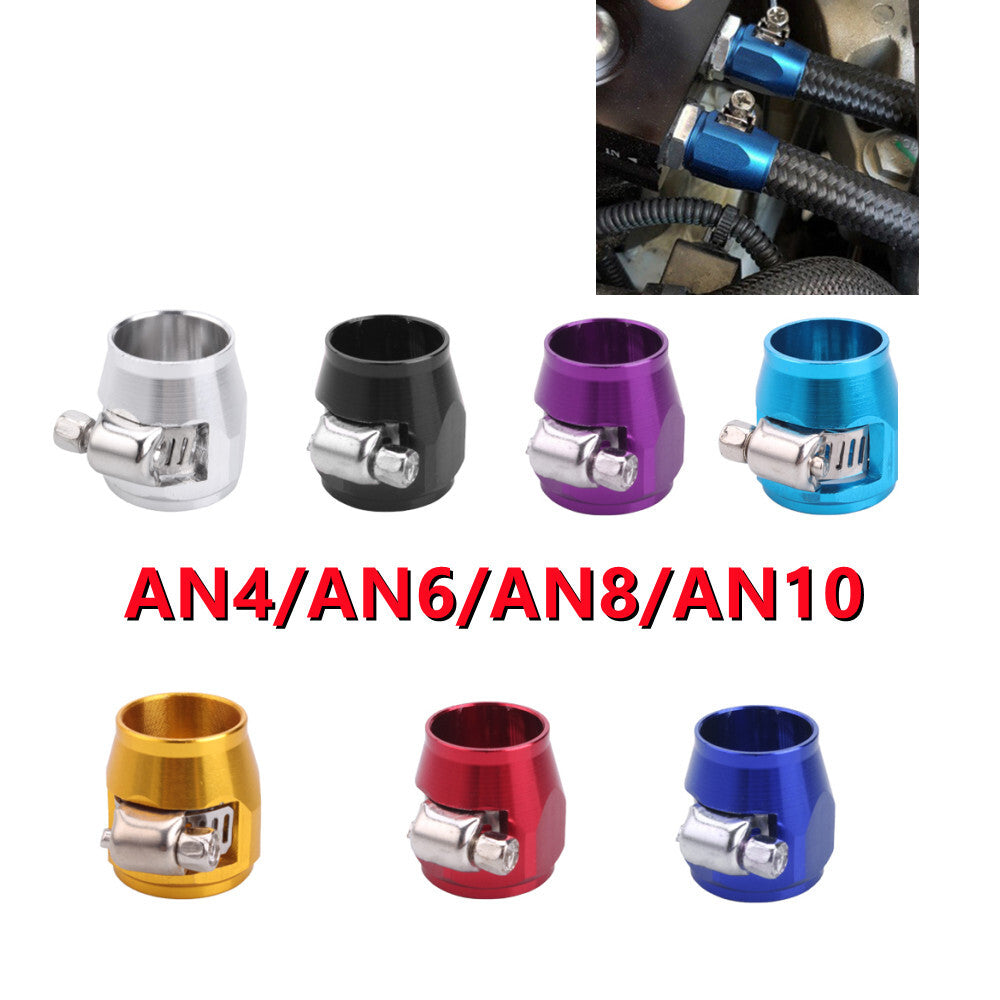 5-10 Hex Hose Finisher Clamp Aluminum Screw Band Hose End 4AN 6AN 8AN 10AN 12AN Q