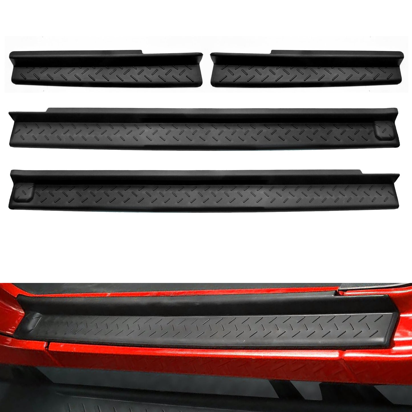4x For 2007-2018 for Jeep for Wrangler JK JKU Door Entry Sill Plate Guard Protector Kits