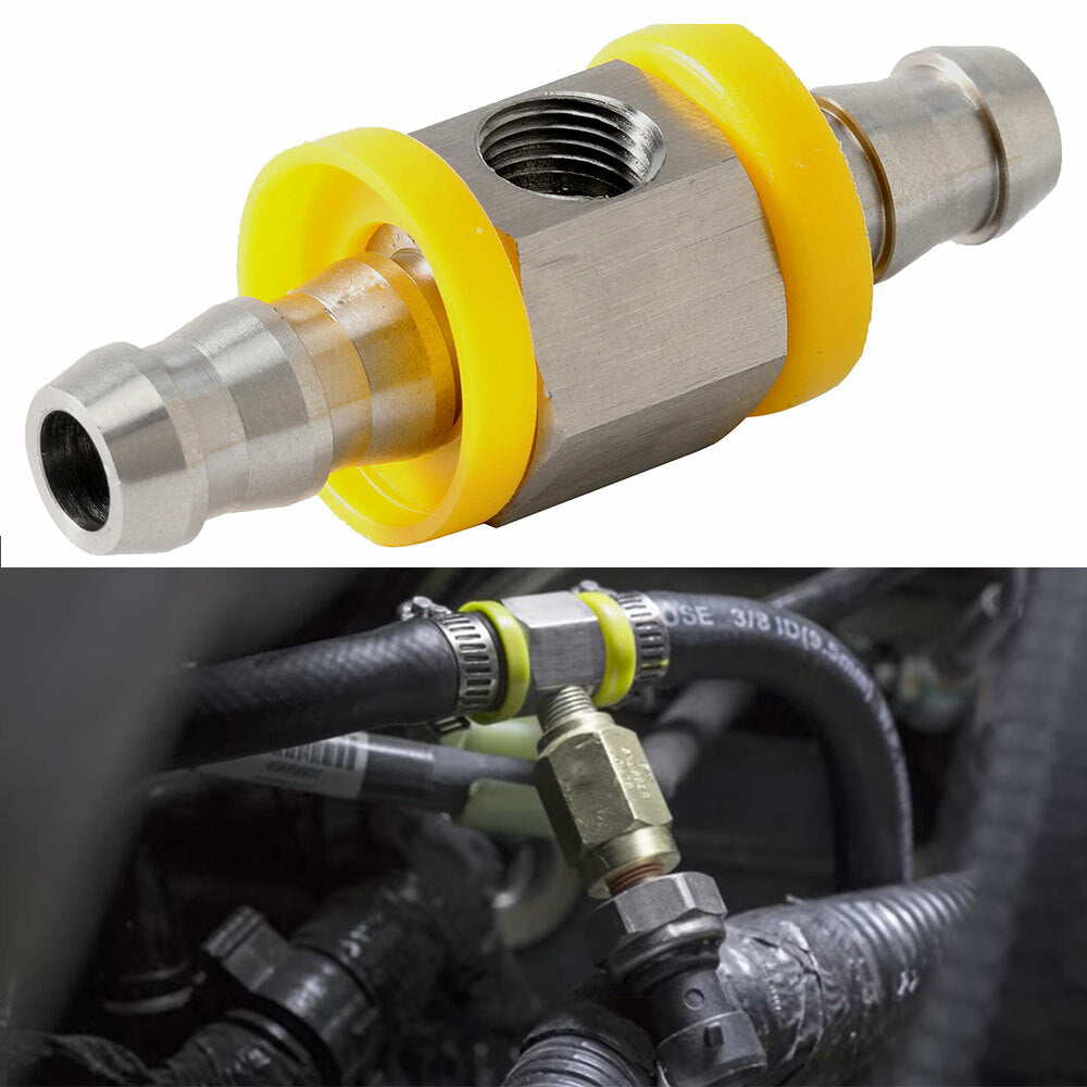 3/8â€?Fuel Line Fuel Pressure Gauge Sensor T-Fitting Adapter Q