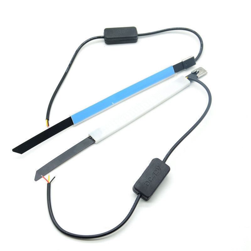 2Pc Amber/Red Motorcycle LED Fork Turn Signal Indicator Lamp Running Strip Light