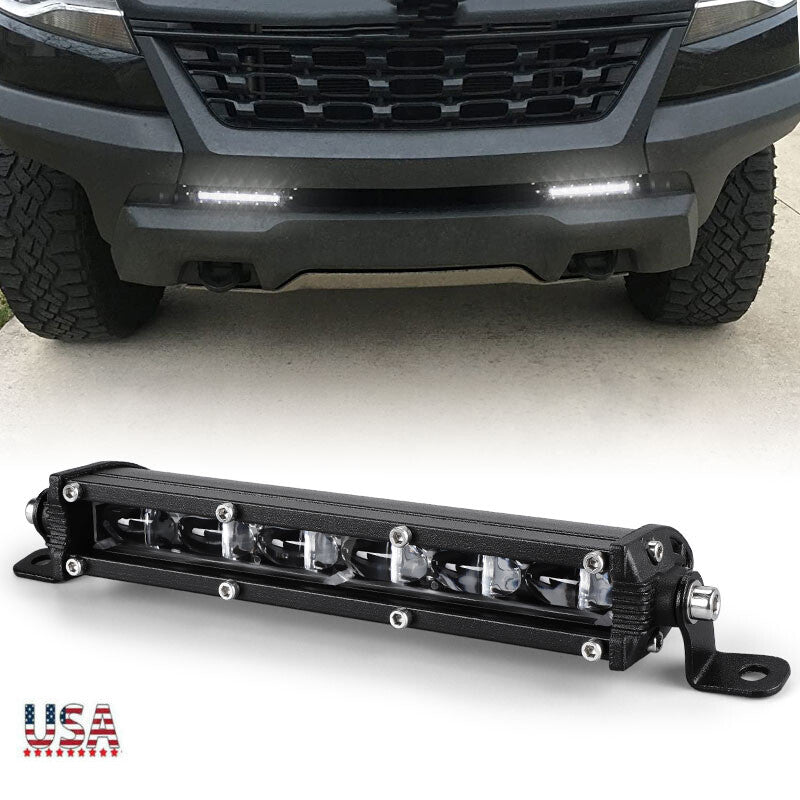 7 Ultra Slim LED Light Bar Driving Single Row for SUV UTV Offroad Motorcycle