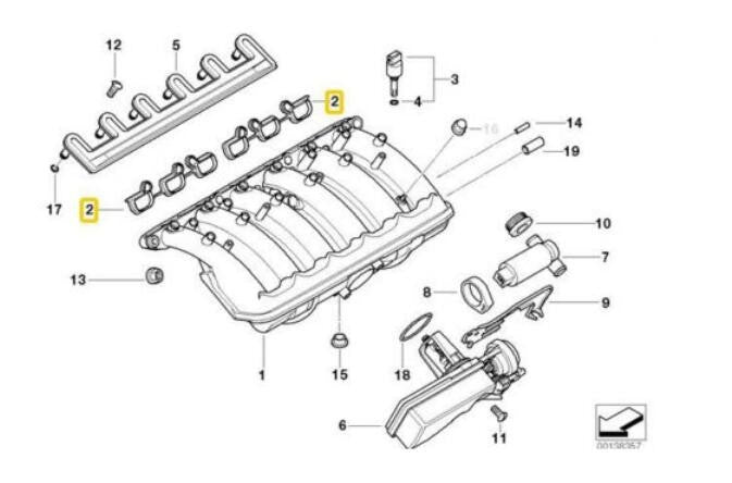 New Intake Manifold Gasket Set for E36 E39 E46 E60 E85 11611436631 v