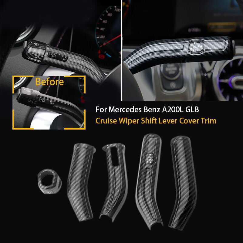 Carbon Gear Shift Wiper lever cover trim for AB CLA GLB GLA Class - n