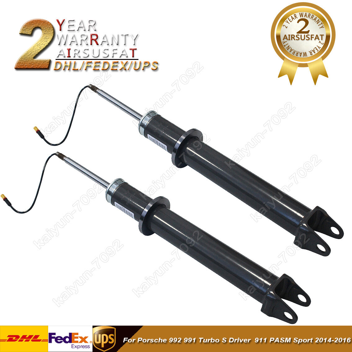 Pair Rear Shock Struts w/EDC for Porsche 992 991 Turbo 911 PASM Sport 2014-2016