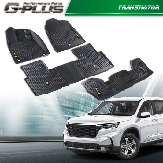 4-Piece Floor Mat Set for 2023-2024 for Honda Pilot TPE All-Weather 3-Row Liners Q