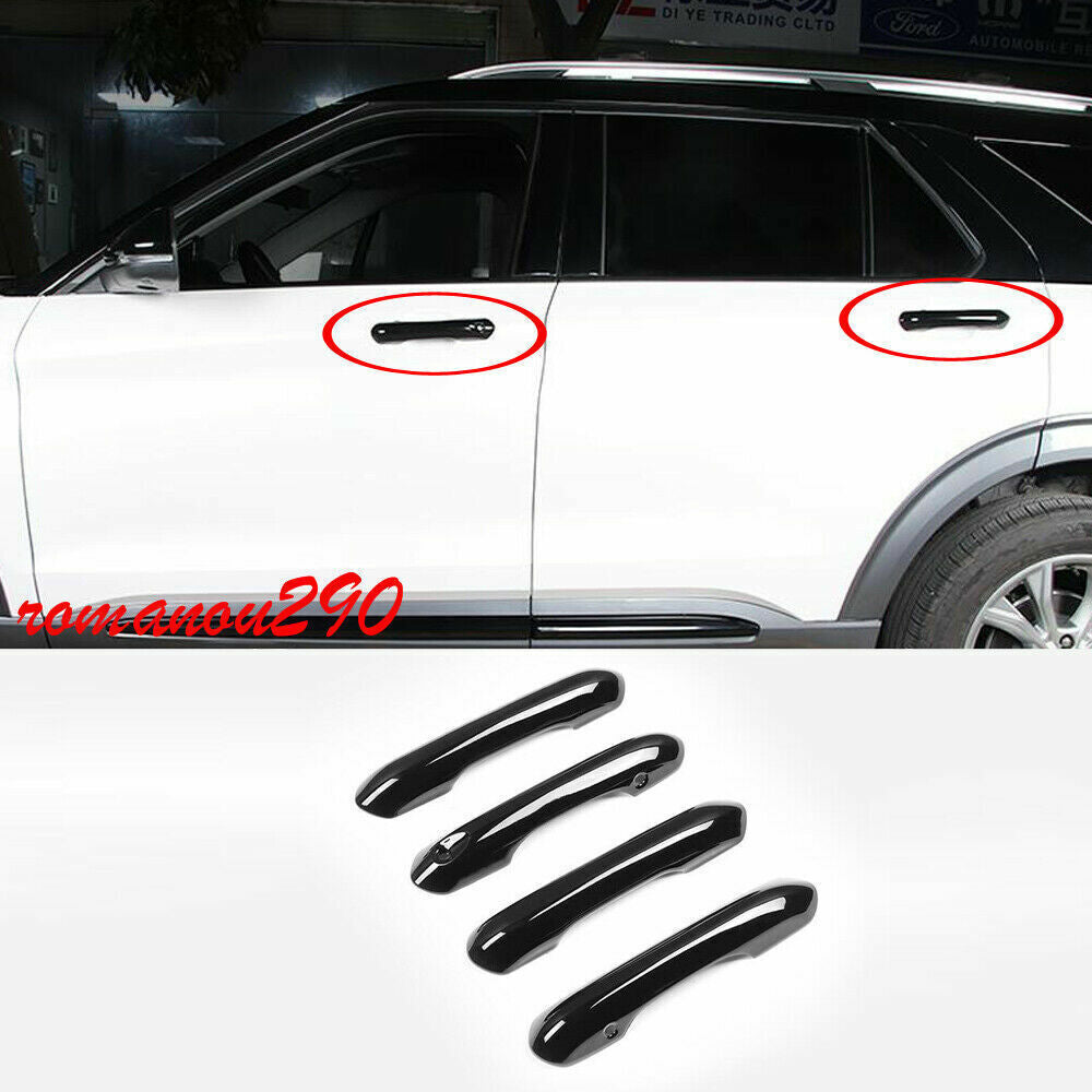 for ford  Explorer 2020-2021 ABS Glossy Black Exterior Door Handle Cover Trim