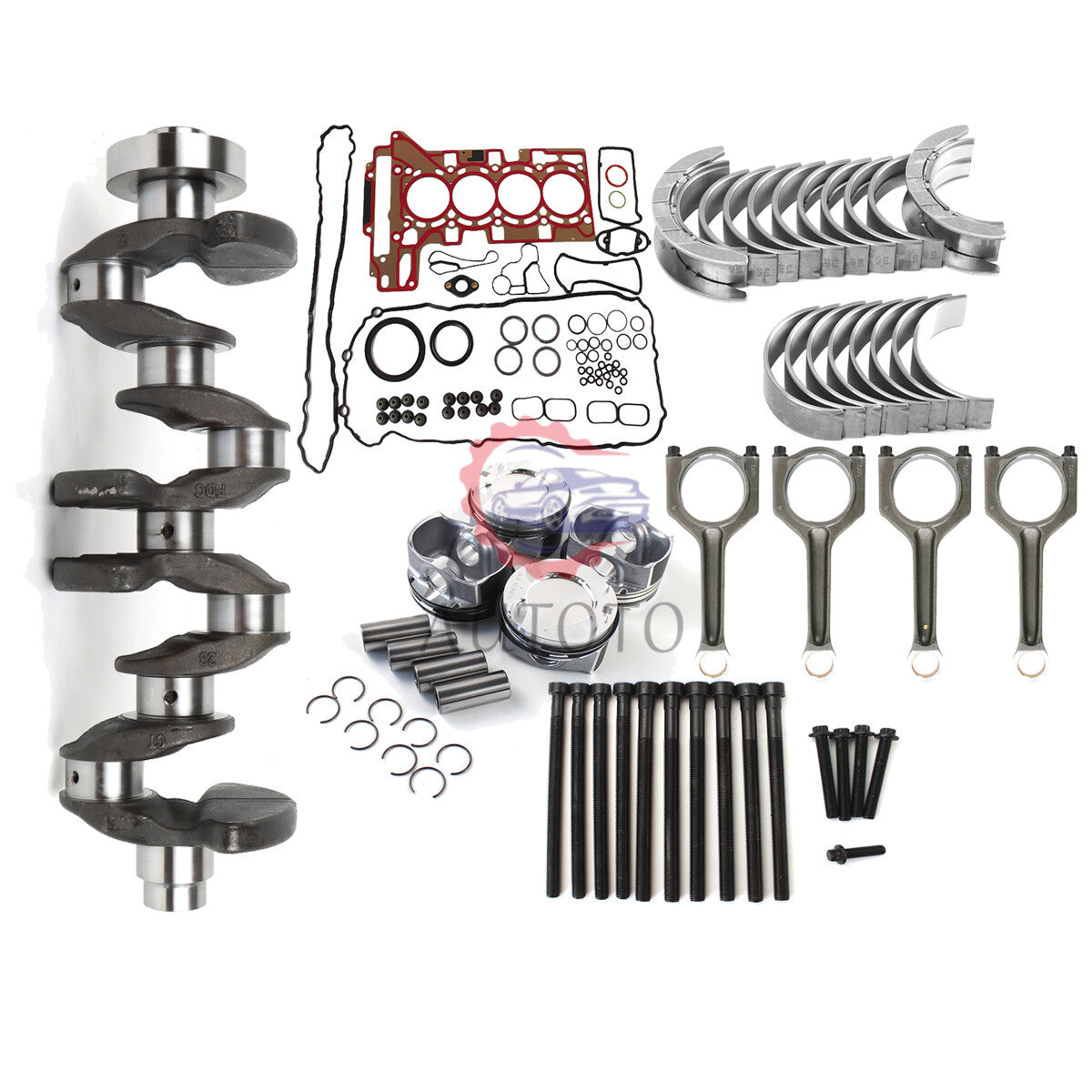 Engine Overhaul Rebuild Kit W/Crankshaft Con Rods Pistons Fits for BMW N26 N20
