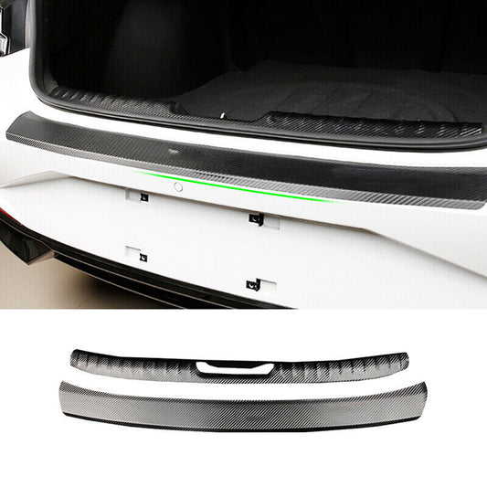 for Hyundai for Elantra 2021-2023 Carbon Fiber PU Rear Bumper Protector Sill Plate