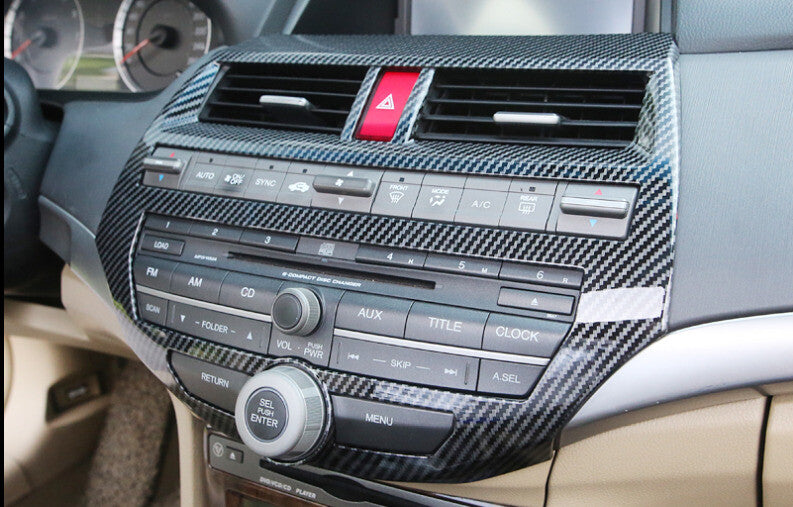Console CD Switch Control Panel for Honda Accord Crosstour 08-2013 Carbon Fiber