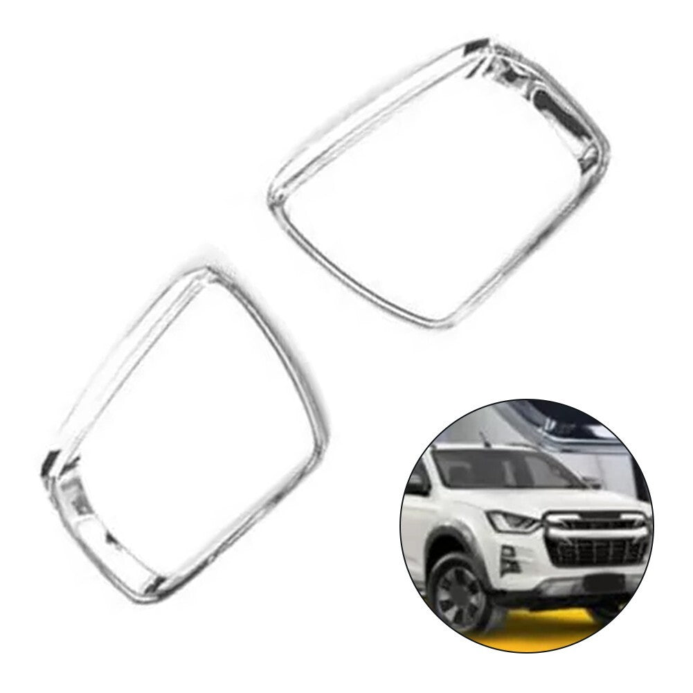 Chrome Rearview Mirror Rain Eyebrow Cover Trim for Isuzu D-Max Dmax 2021-2024 v