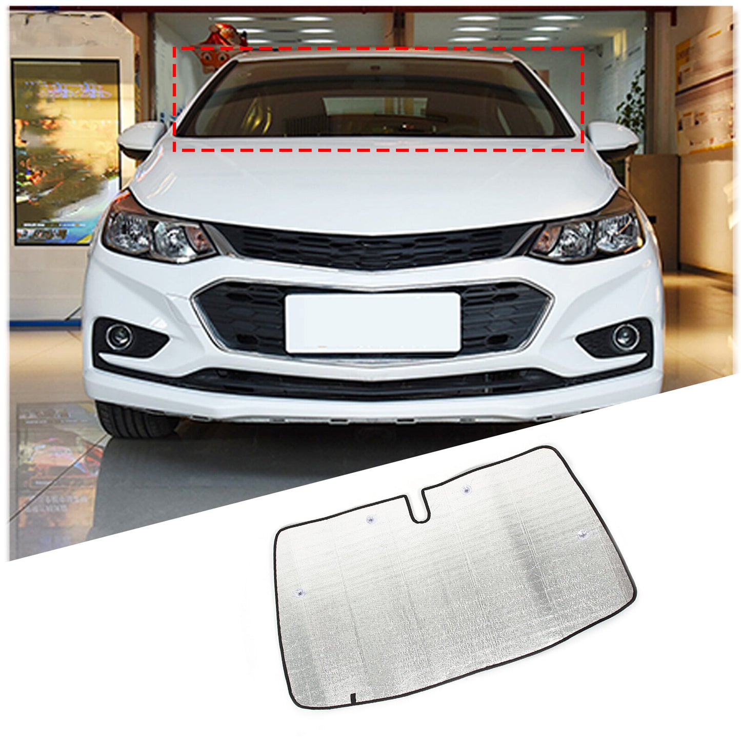 Front windshield sunshade with UV protection suitable for Cruze 2017-22- n