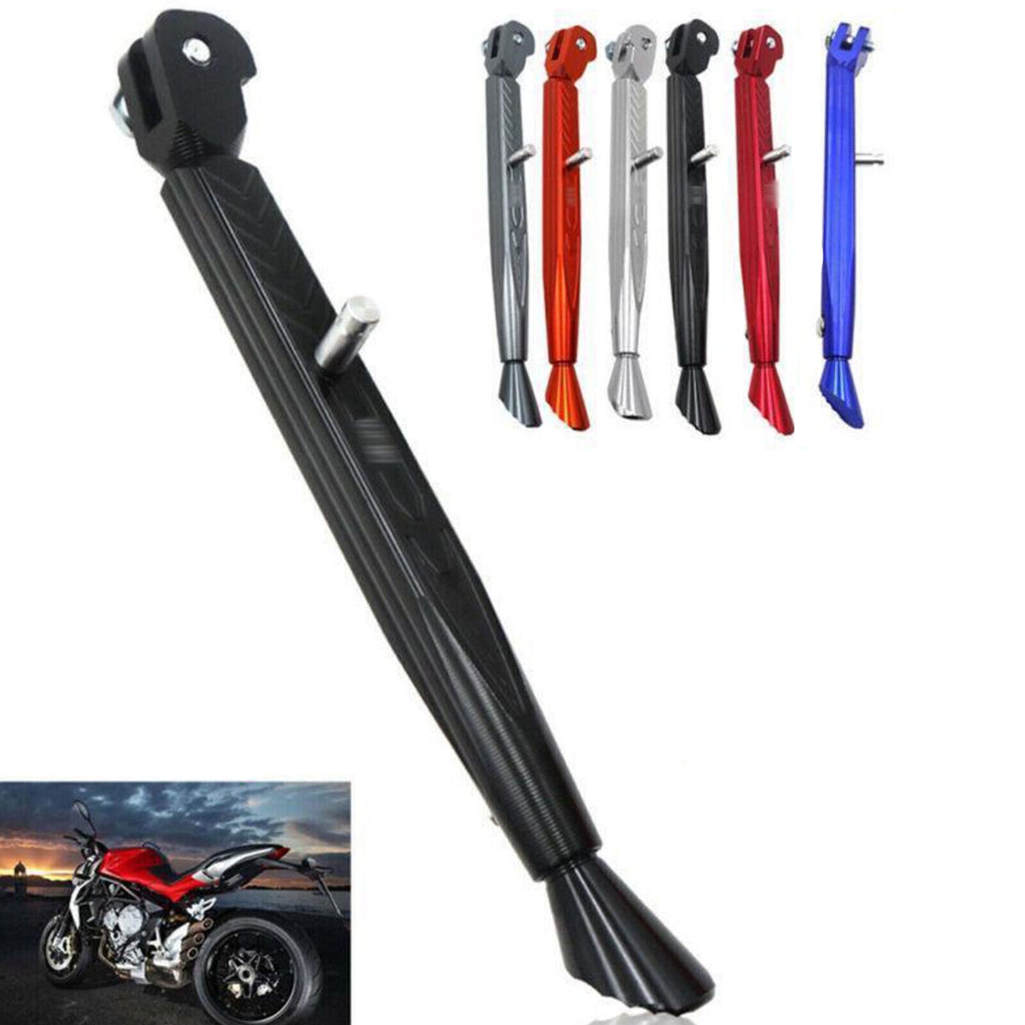CNC Aluminum Motorcycle Adjustable Kickstand Foot Side Stand Support Universal