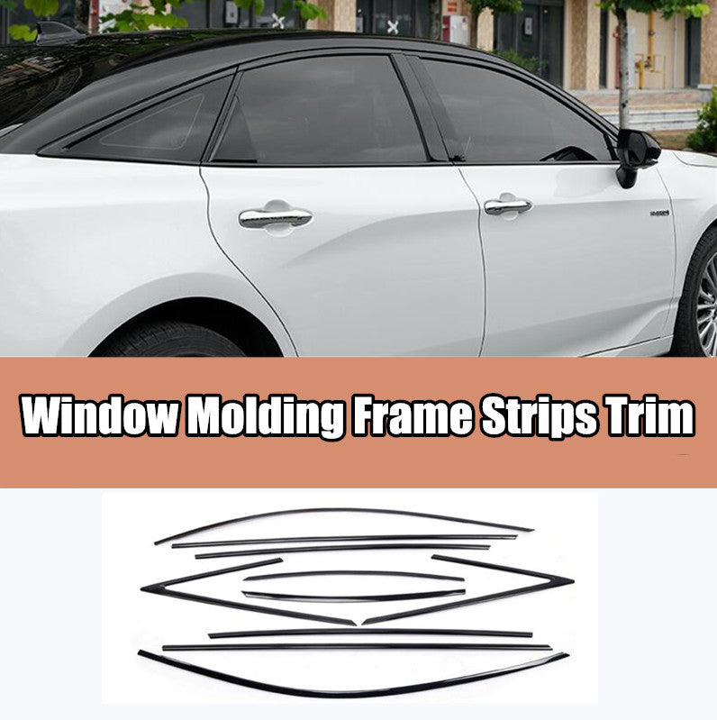For Toyot@a for Avalon 2020-2021 Black Stainless Car Window Molding Cover Trim 10PCS n