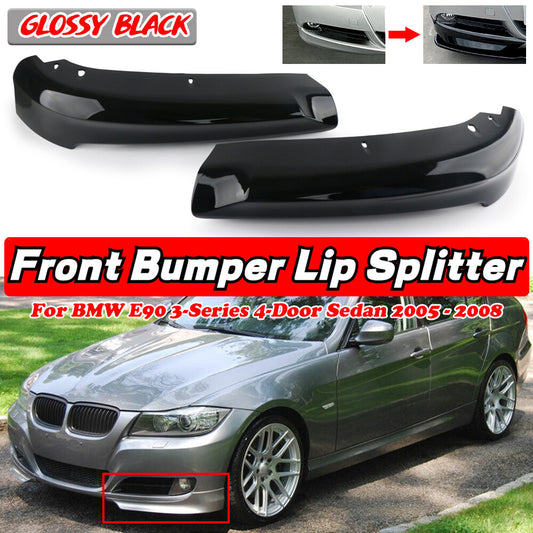 2-piece front bumper splitter boiler for 2005-2008 for BMW E90 3 Series 4DR sedans