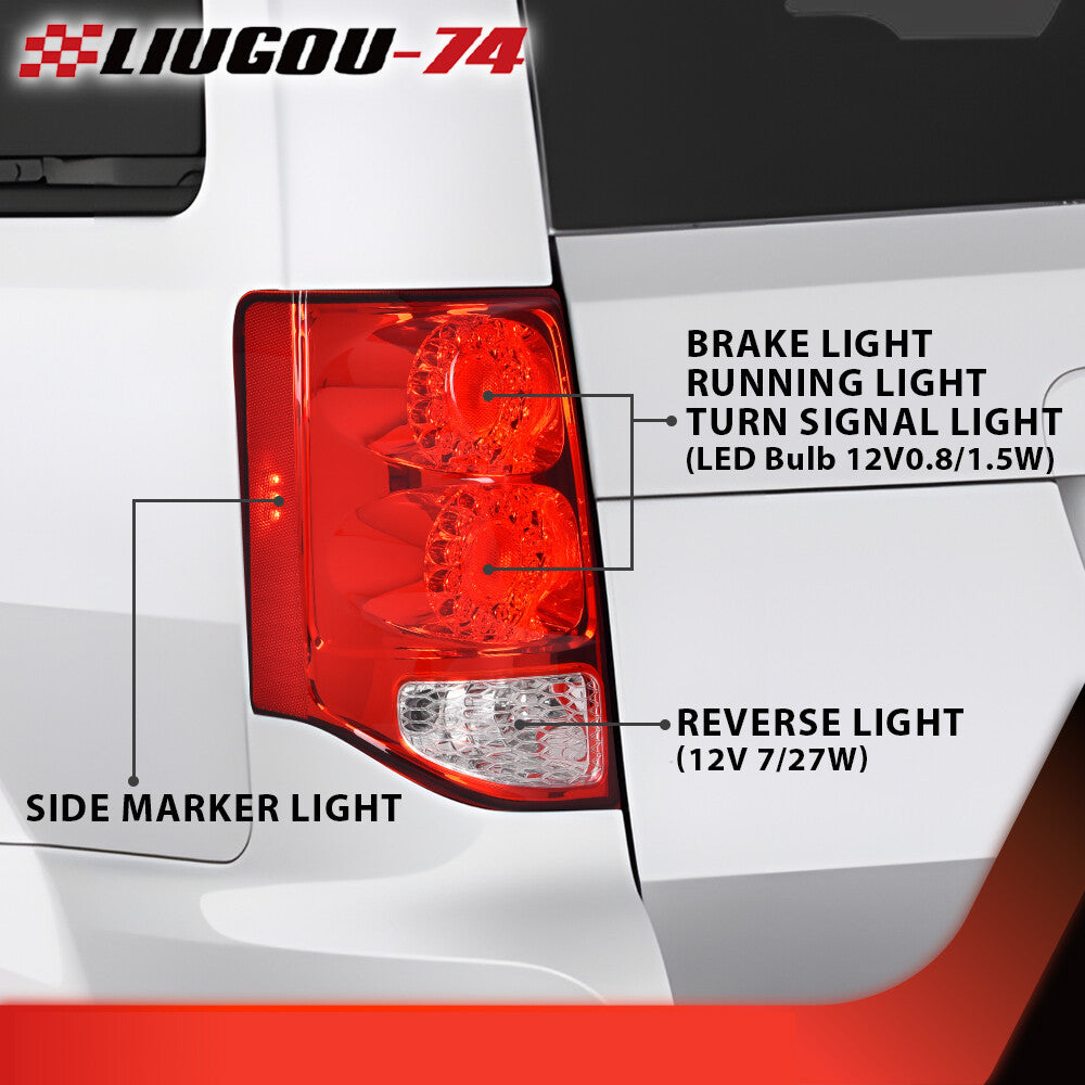 Tail Light Left Driver Side LED Tail Light Fits 2011 - 2019 for Dodge Grand Caravan - v