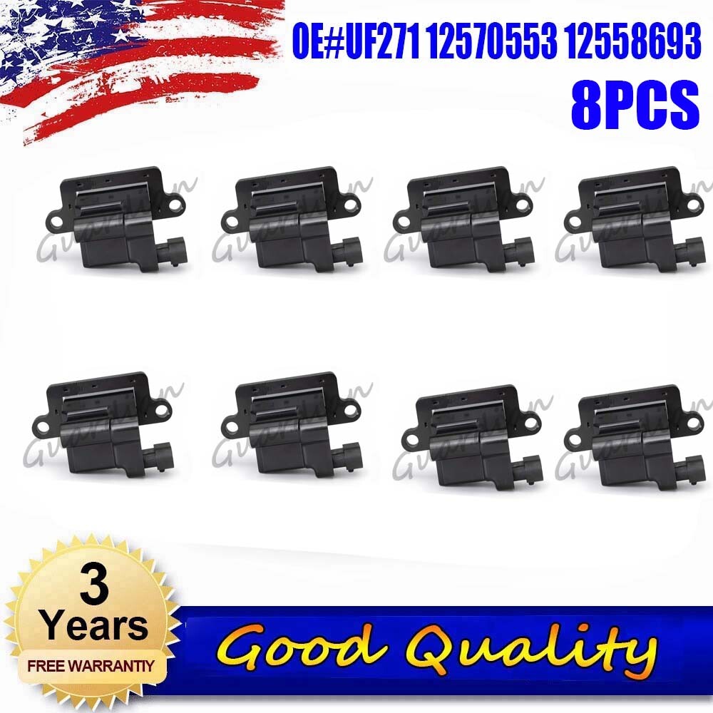 8-Piece Ignition Coil UF271 for Chevrolet Express 1500, C7500, C6500, C5500, for Cadillac for GMC