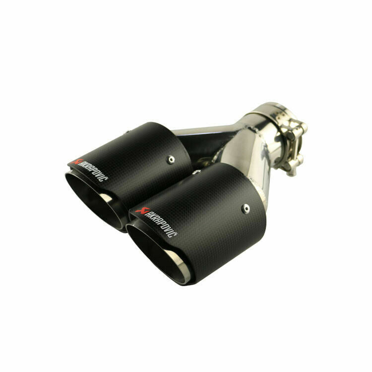Pair For AK Carbon Fiber Exhaust Tip Dual Pipe ID:2.5 63mm OD:3 76mm Matte New