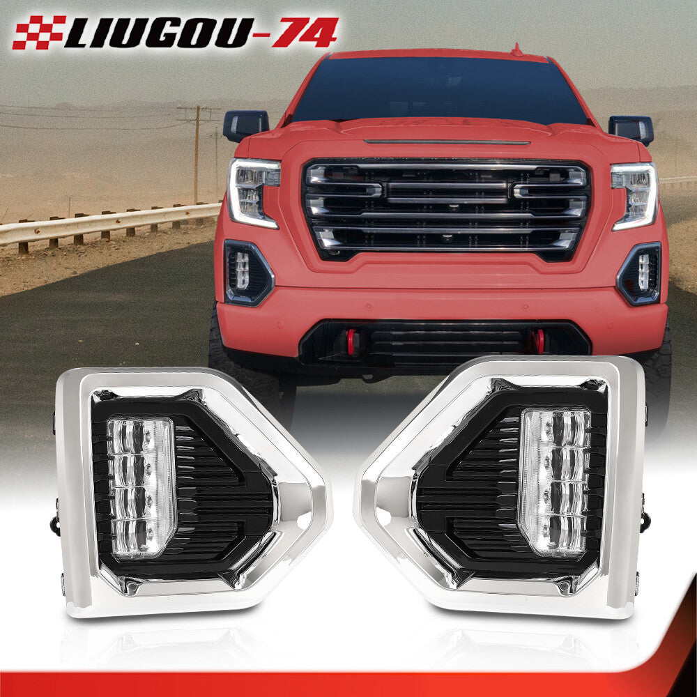 Fog Light w/wire & for CHRome Bezel Fits 19-21 for GMC for Sierra 1500 Denali LED- v