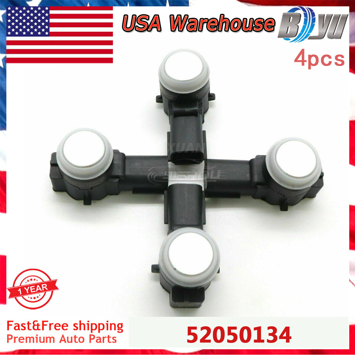 4PCS Silver PDC Parking Sensor Bumper Aid Backup 52050134 For GM for Buick for Cadillac