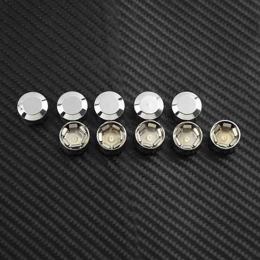 10pcs Schrauben Abdeckungen 9mm Inner Hole Bolt Cover Cap Fit for Harley Chrome Q