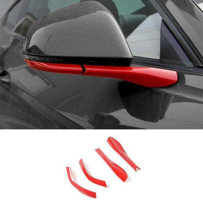 for Ford for Mustang 2015-2022 Paint Red Rear View Mirror Anti-Scratch Strip 4PCS