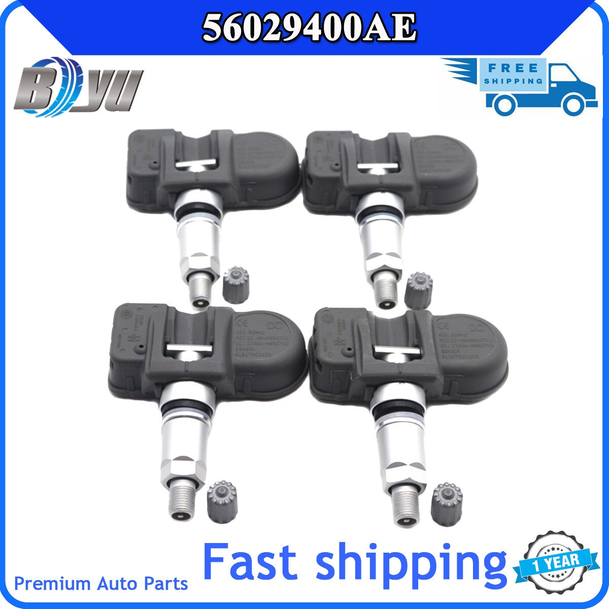 4-pack TPMS 433MHz 56029400AE tire pressure sensors for Dodge for Chrysler for Jeep SRT8
