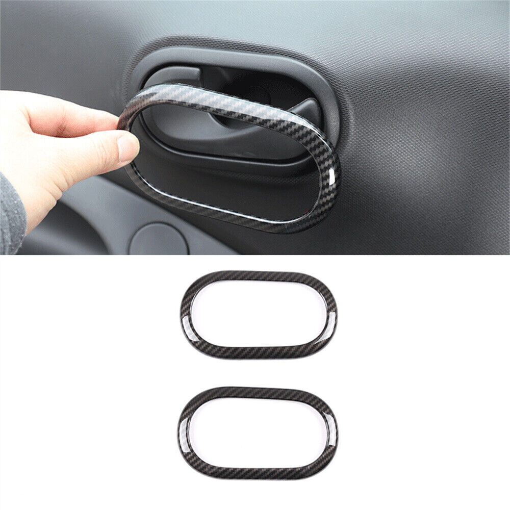Carbon fiber ABS interior door handle cup covers are suitable for Smart 2015-20 n