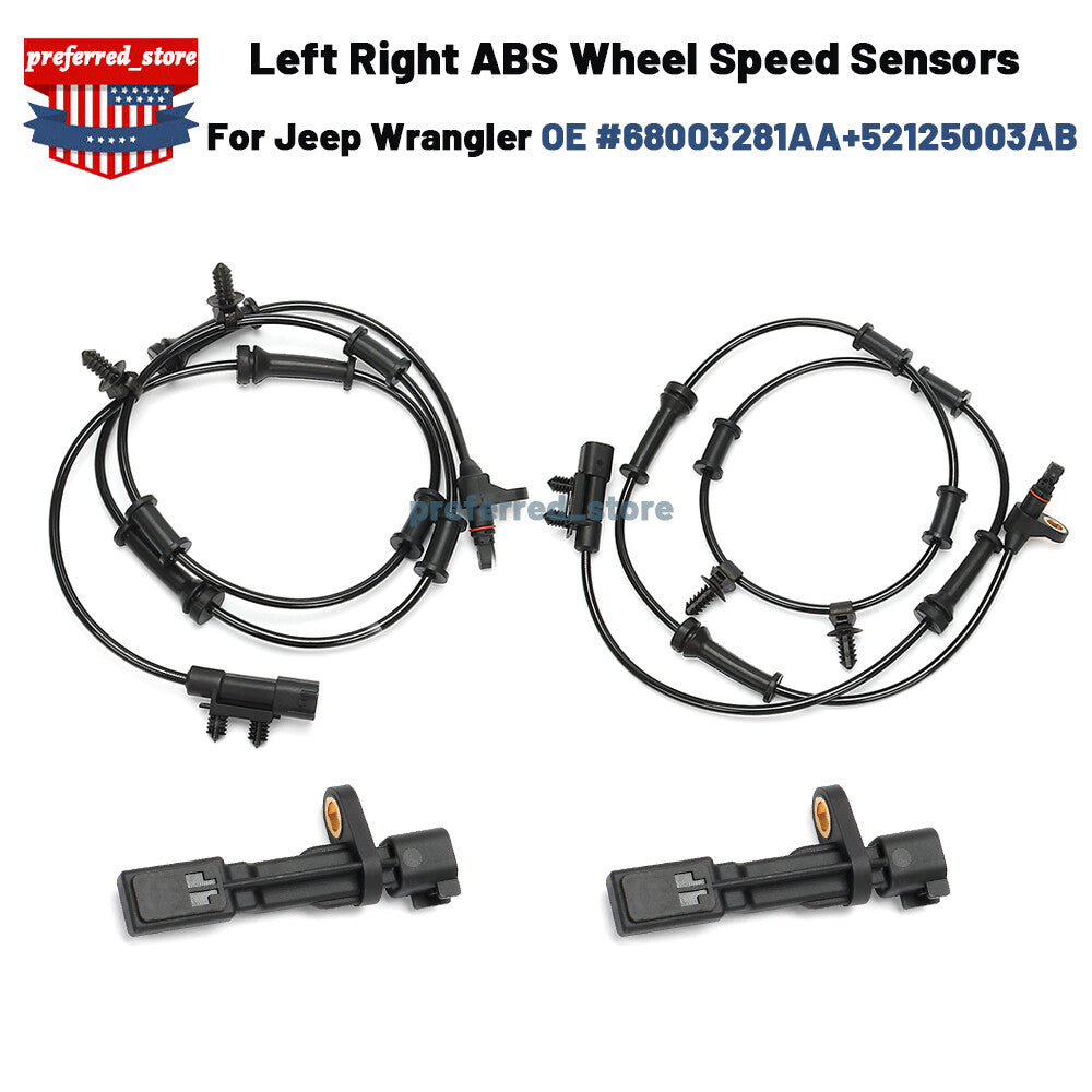 4x for Jeep for Wrangler JK 2007-2017 Front Rear Left Right ABS Wheel Speed Sensor