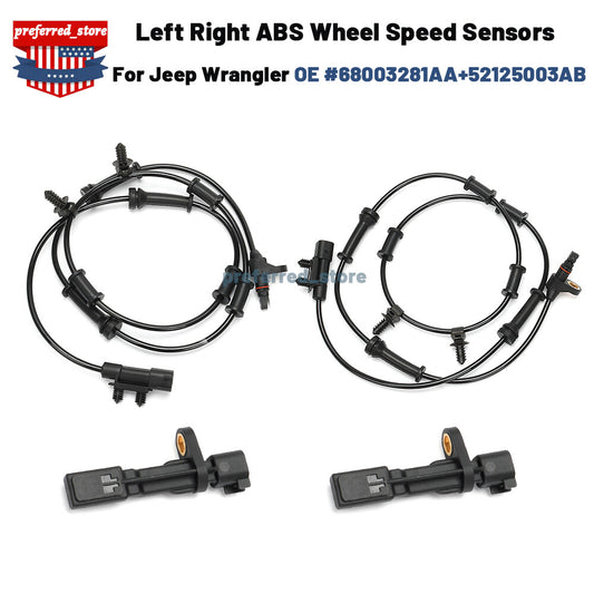 4x for Jeep for Wrangler JK 2007-2017 Front Rear Left Right ABS Wheel Speed Sensor