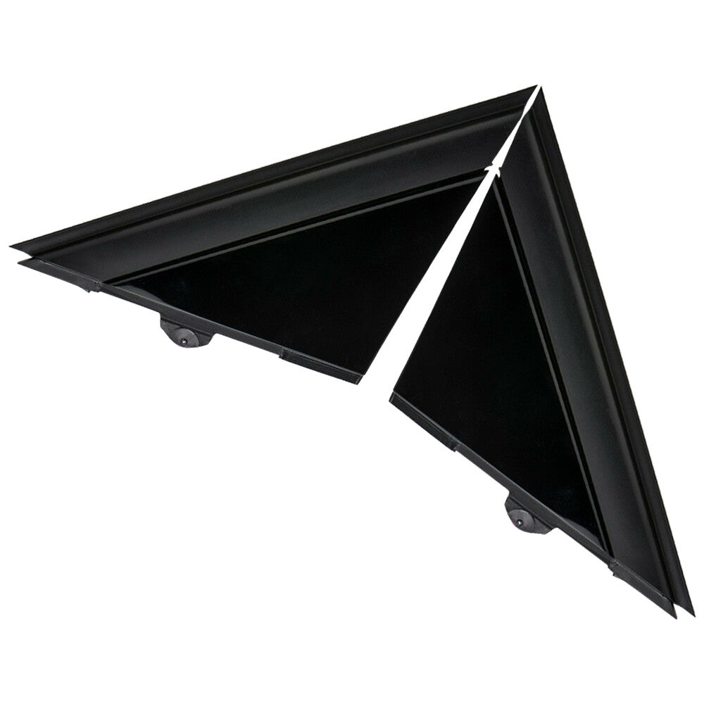 Pair For 12-19 for FIAT 500 View Mirror Trim Triangle Plates Left+Right Glossy Black