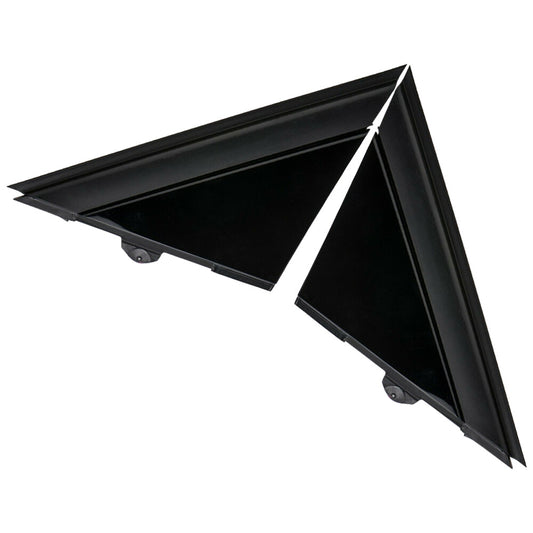 Pair For 12-19 for FIAT 500 View Mirror Trim Triangle Plates Left+Right Glossy Black
