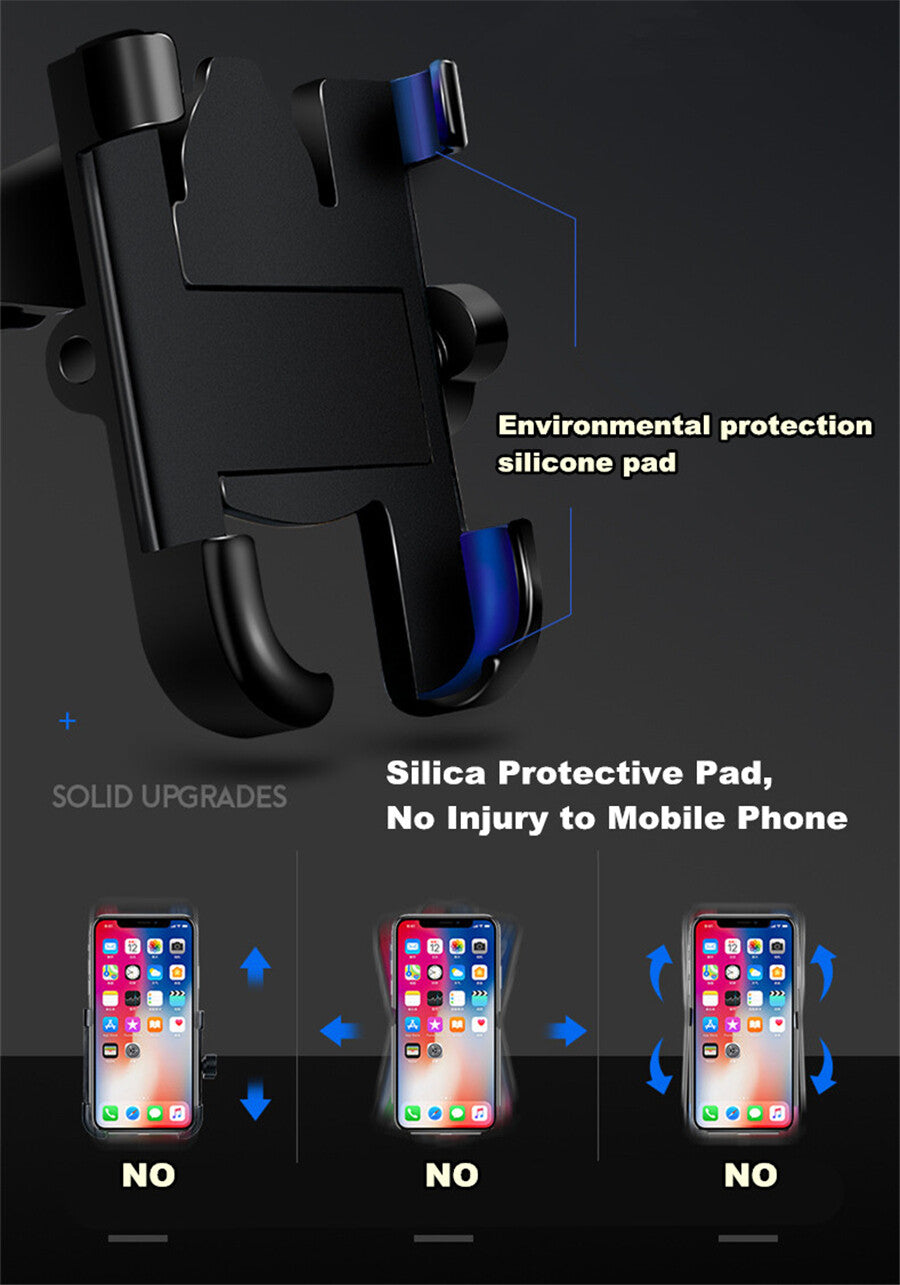 360° Rotatable Motorcycle Handlebar Mount Phone Holder Bracket Adjustable Clamp Q