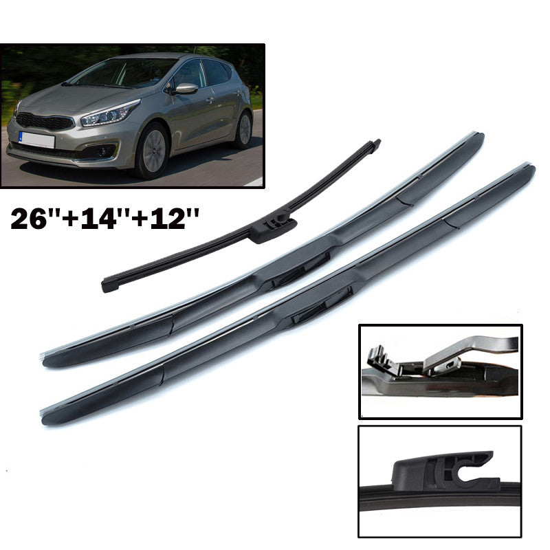 for KIA CEE'D JD 2012-2016 WINDSHIELD WIPER BLADES FRONT + REAR Q