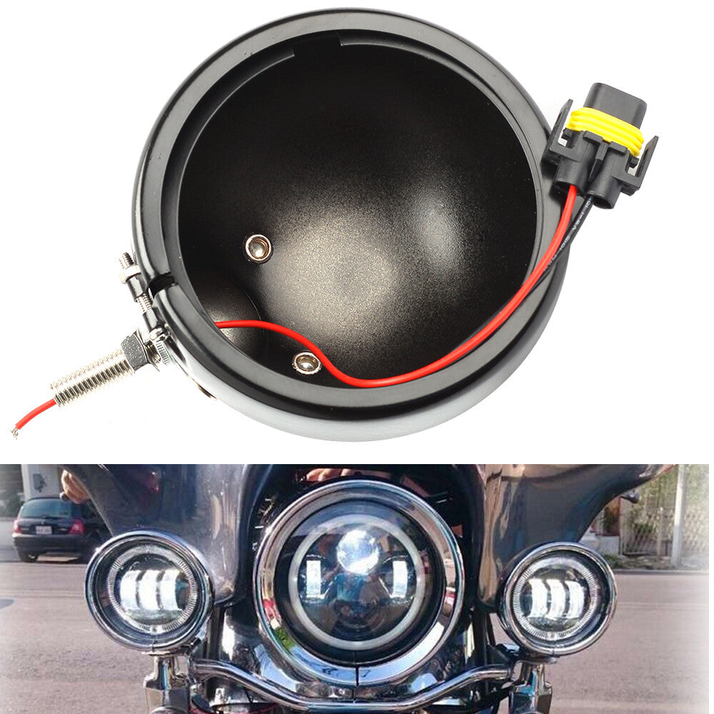 Motorcycle headlight housing cover fog light and bracket for Harley Sportster XL883