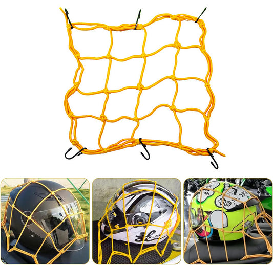 30*30CM Motorcycle Elasticated Luggag Cargo Net Strong Webbing Straps Tie Yellow Q